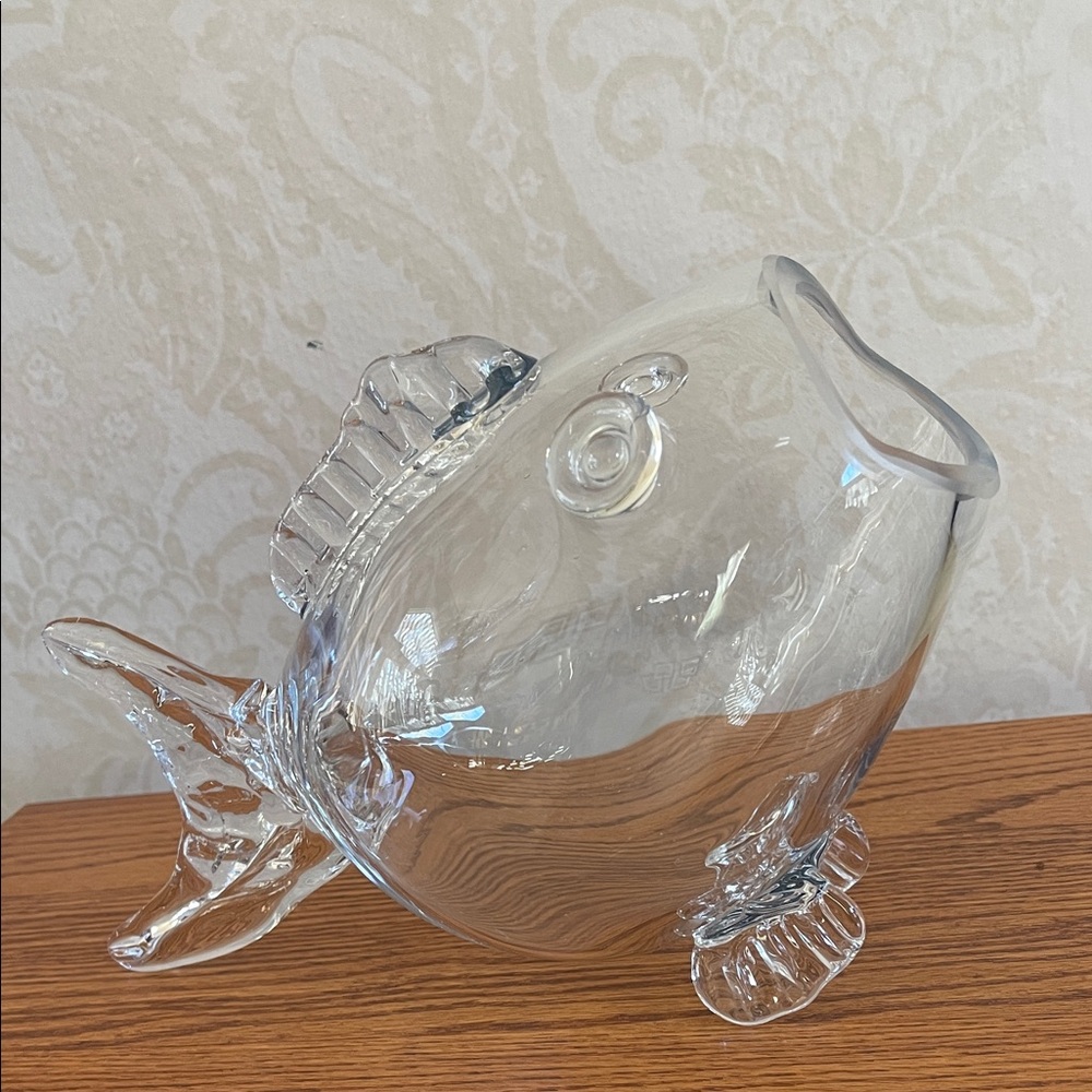“Blenko Style “ Unique vintage Fish-Shaped Glass Vase,